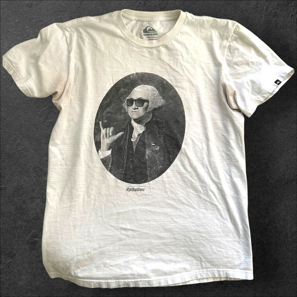 Quiksilver George Washington Graphic Tee Men’s Large – Vintage Style
